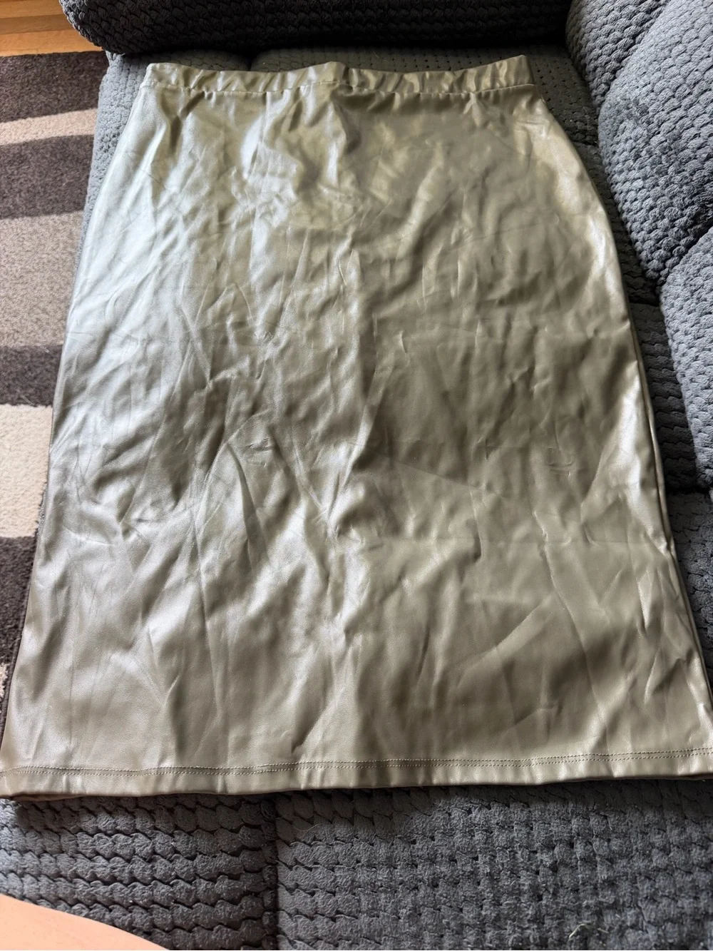 ASOS Olive Faux Leather Pencil Skirt